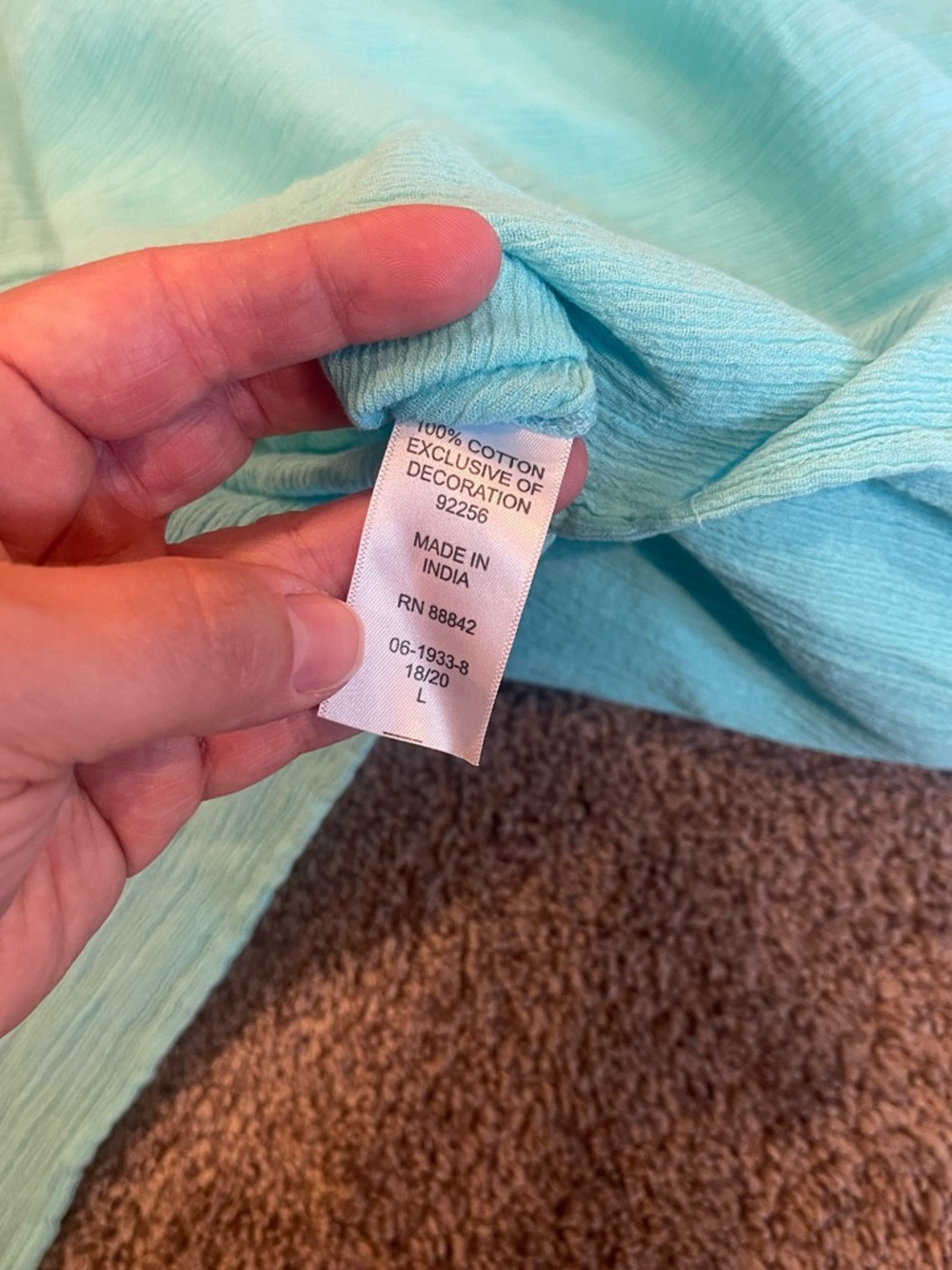 Dreams & Co Aqua Embroidered Floral Cotton Boho Midi Maxi Dress L 18/20 - Picture 6 of 8